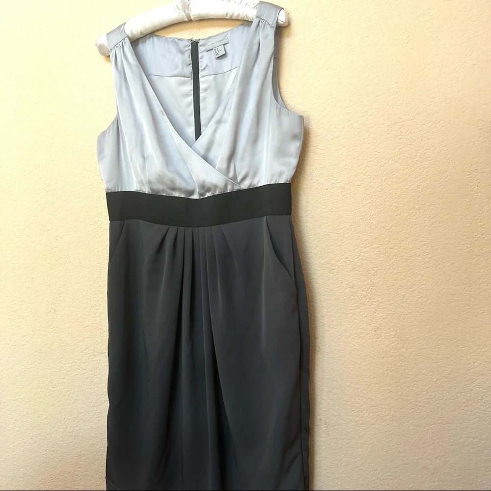 H&M Grey Black Sleeveless Dress Sz 14 B1/29 - Picture 4 of 14